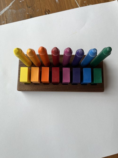 Wooden Crayon Holder 8 Sticks/8 Blocks — FILANA